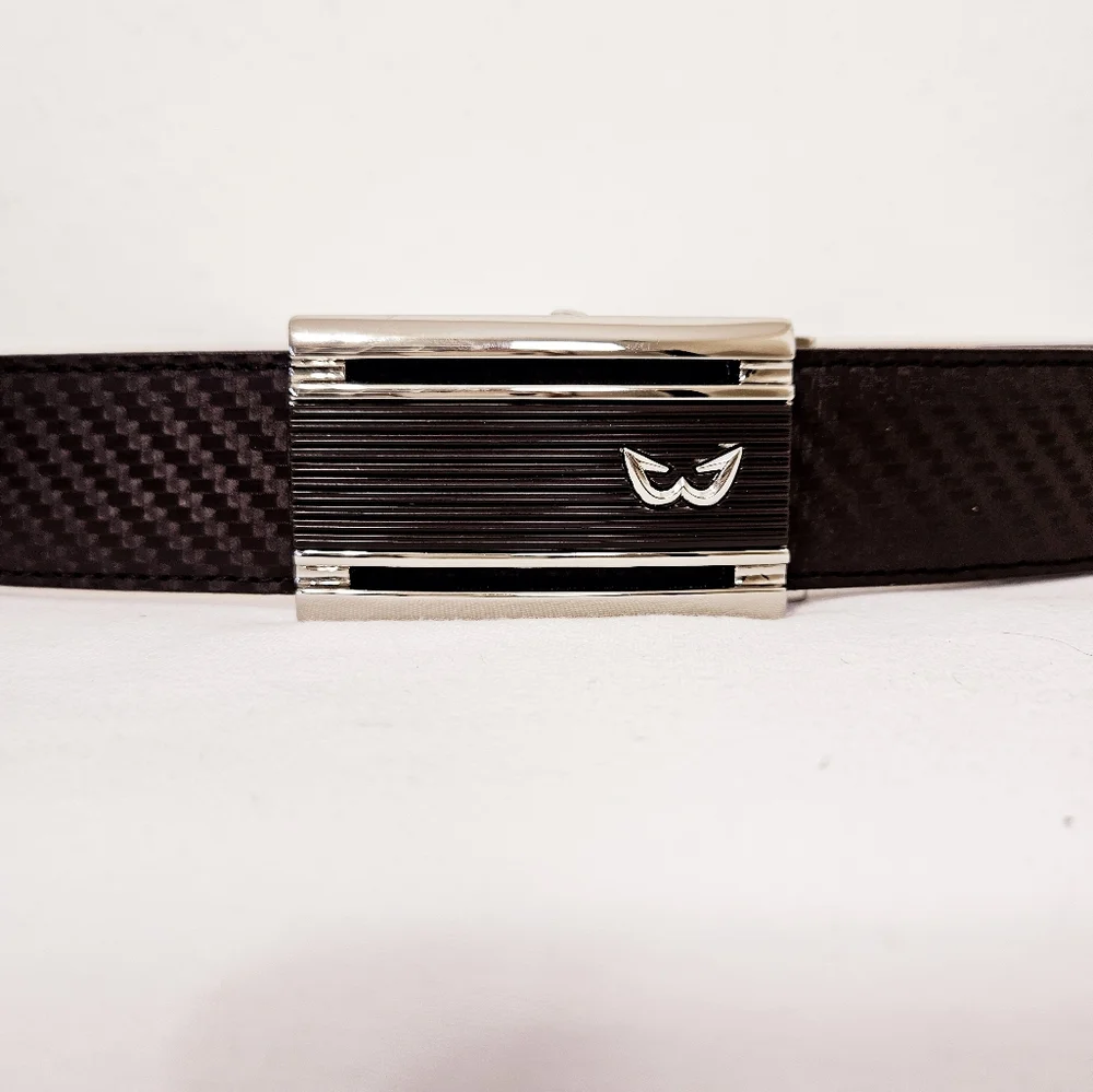 White Ball Kara Q Leather Ratchet Golf Belt Brown Adjustable Click Belt 45